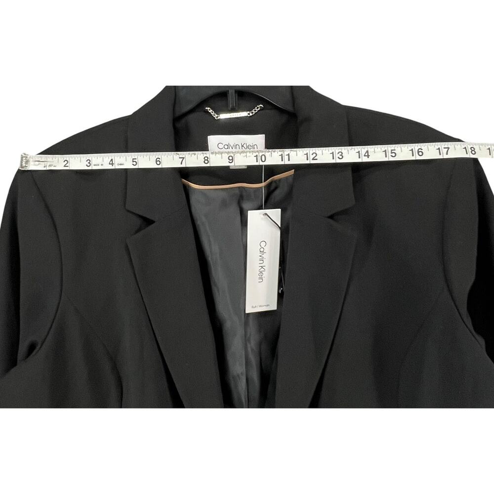 Calvin Klein Blazer Womens 20W Black Open Front Career Work Jacket Plus Size - Picture 7 of 16